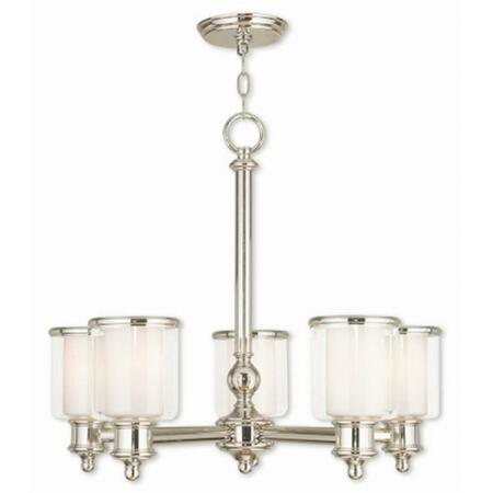 MIDDLEBUSH Polished Nickel Chandelier Light, 21.25 in. 40205-35